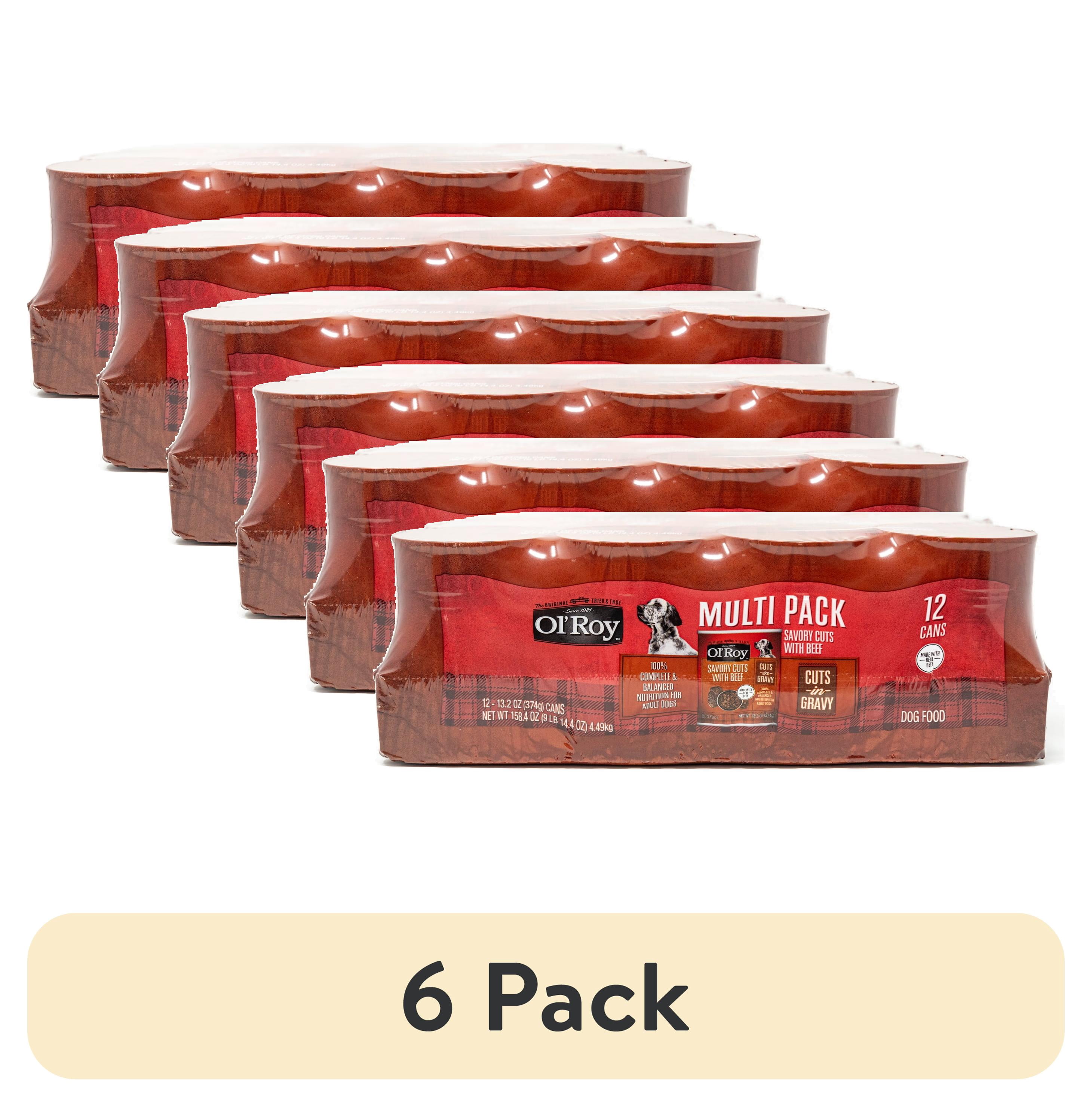 (6 pack) Ol' Roy Savory Cuts with Beef in Gravy Wet Dog Food, 13.2 oz Cans, 12 Pack