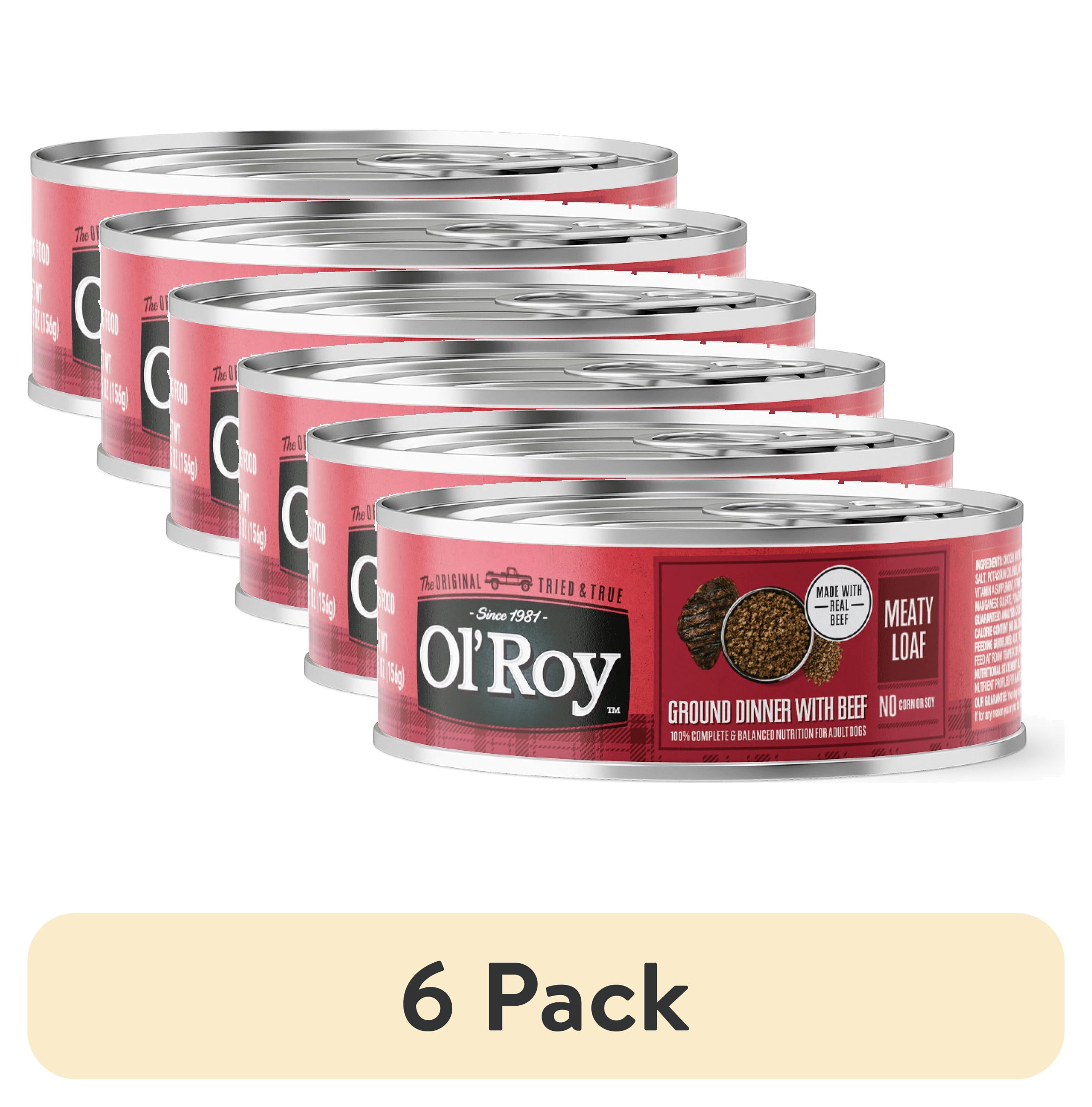 (6 pack) Ol' Roy Savory Loaf with Beef Wet Dog Food, 5.5 oz Can