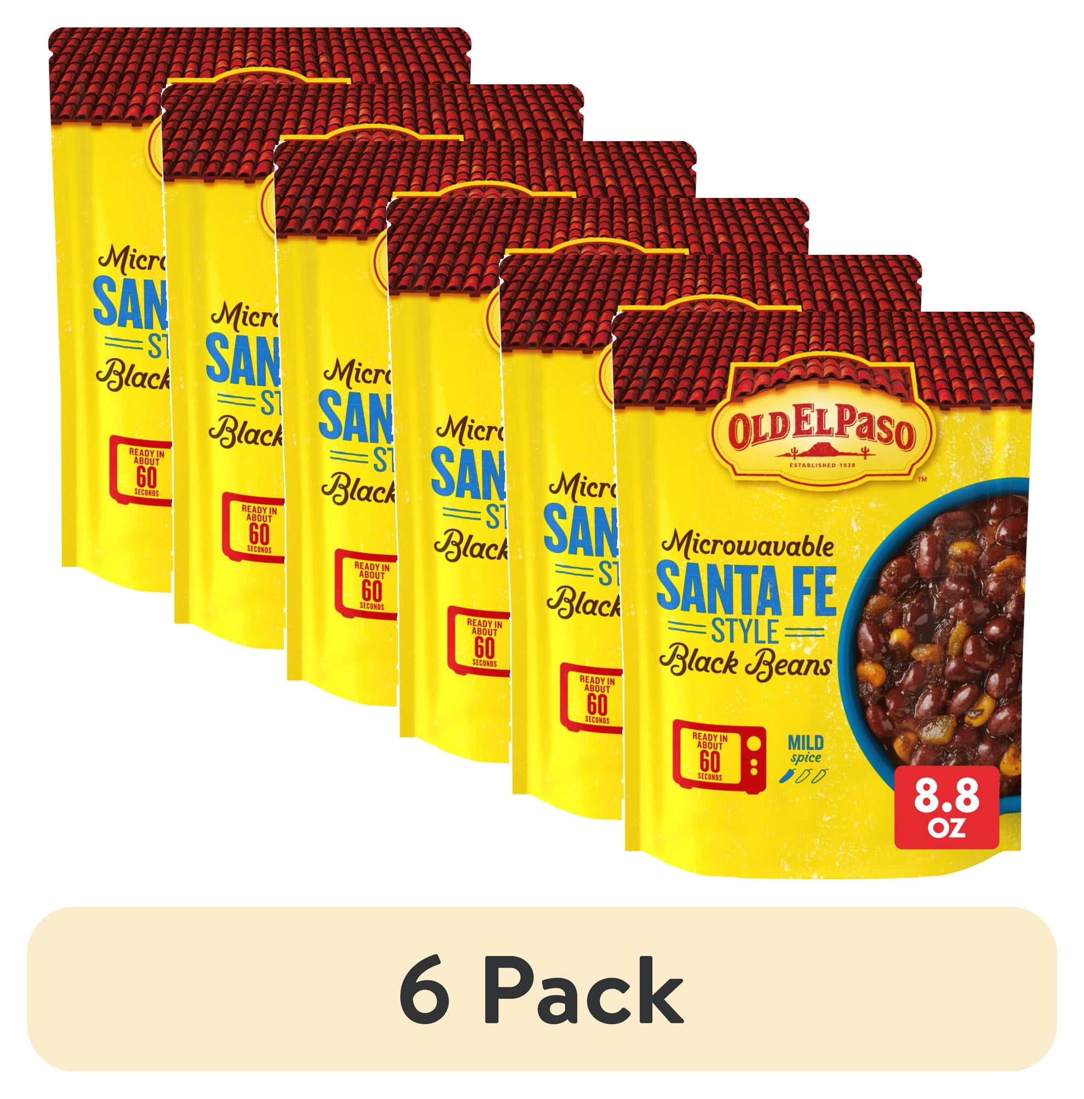 (6 pack) Old El Paso Black Beans, Santa Fe Style, Microwavable Pouch, 8