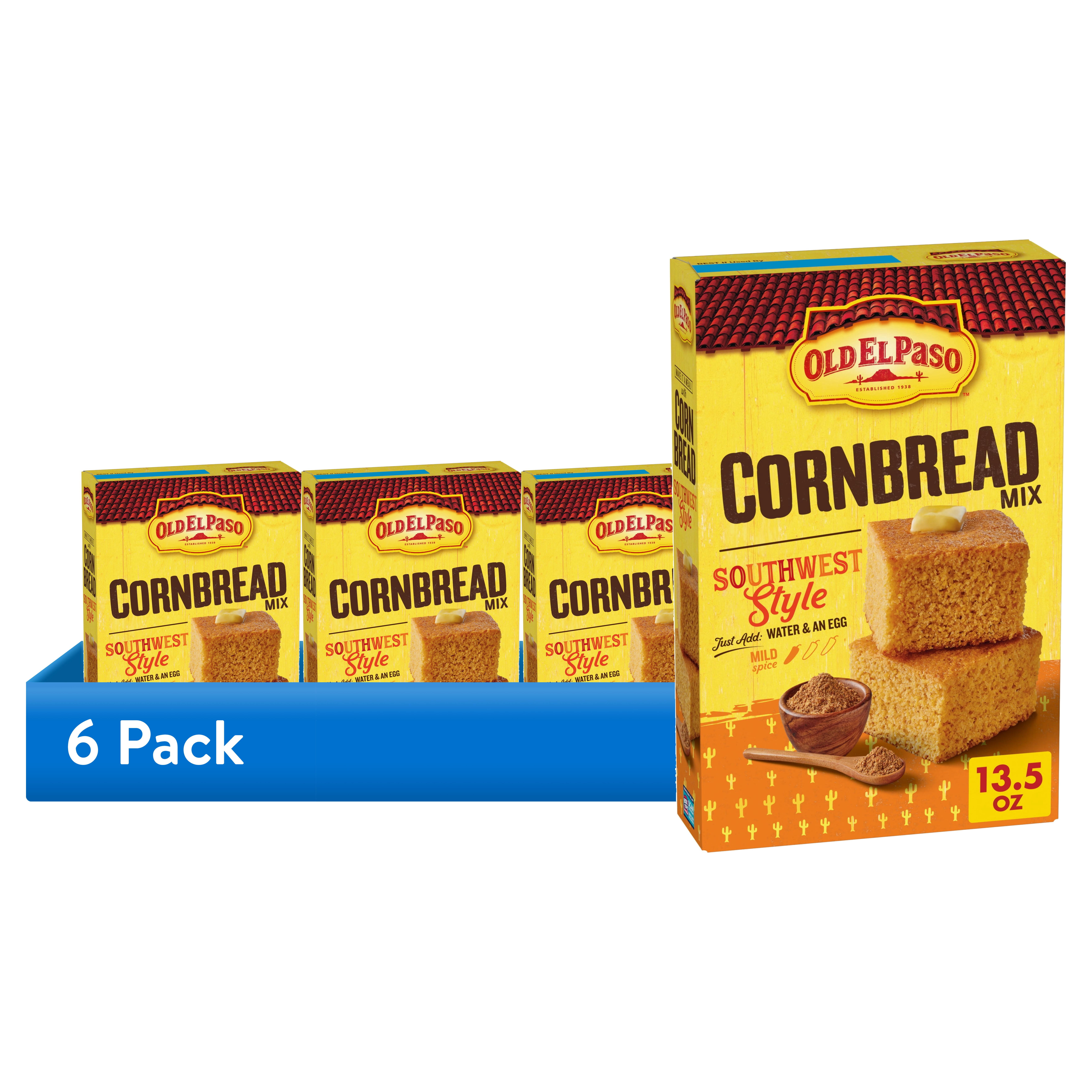 (6 pack) Old El Paso Cornbread Mix, Southwest Style, Baking Mix, 13.5 oz