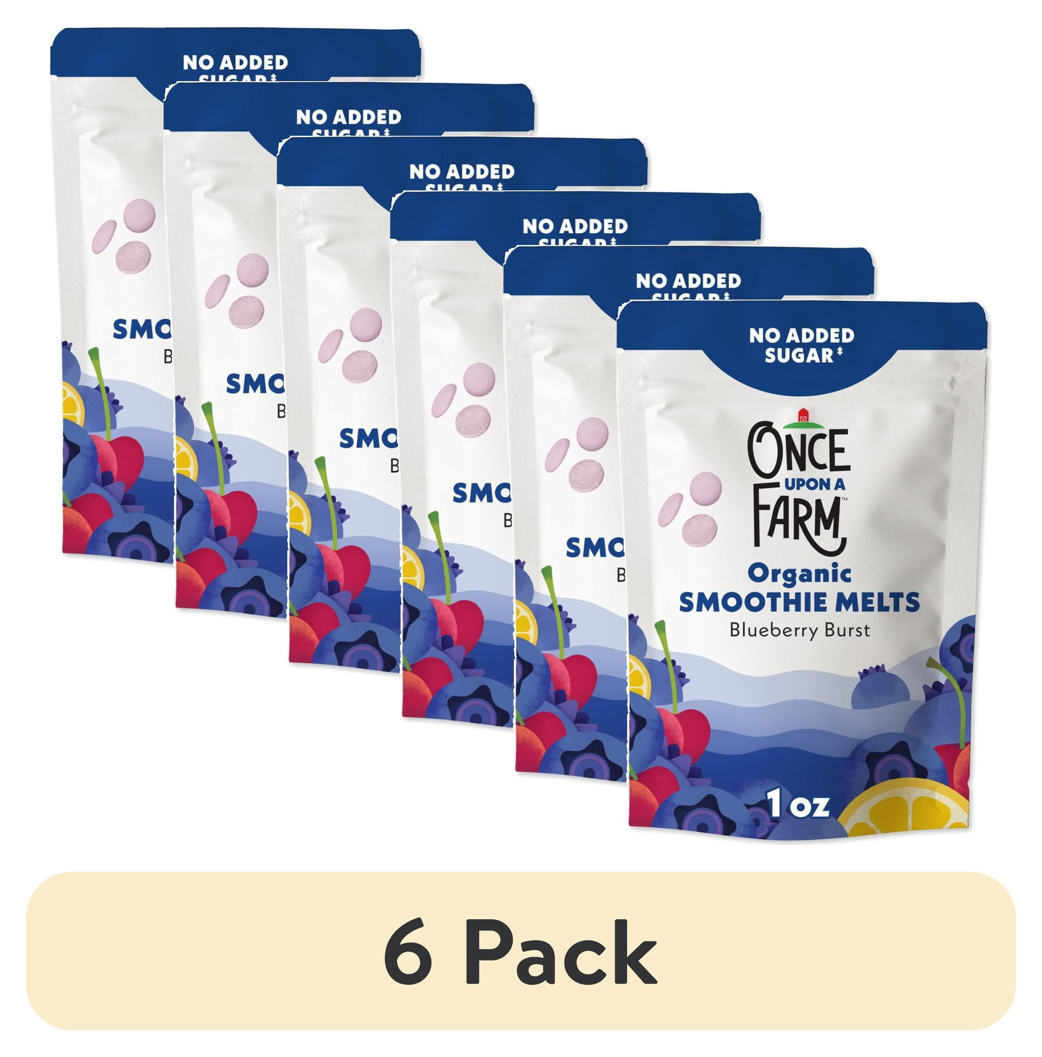 (6 pack) Once Upon a Farm Organic Smoothie Melts, Blueberry Burst, 1oz Bag