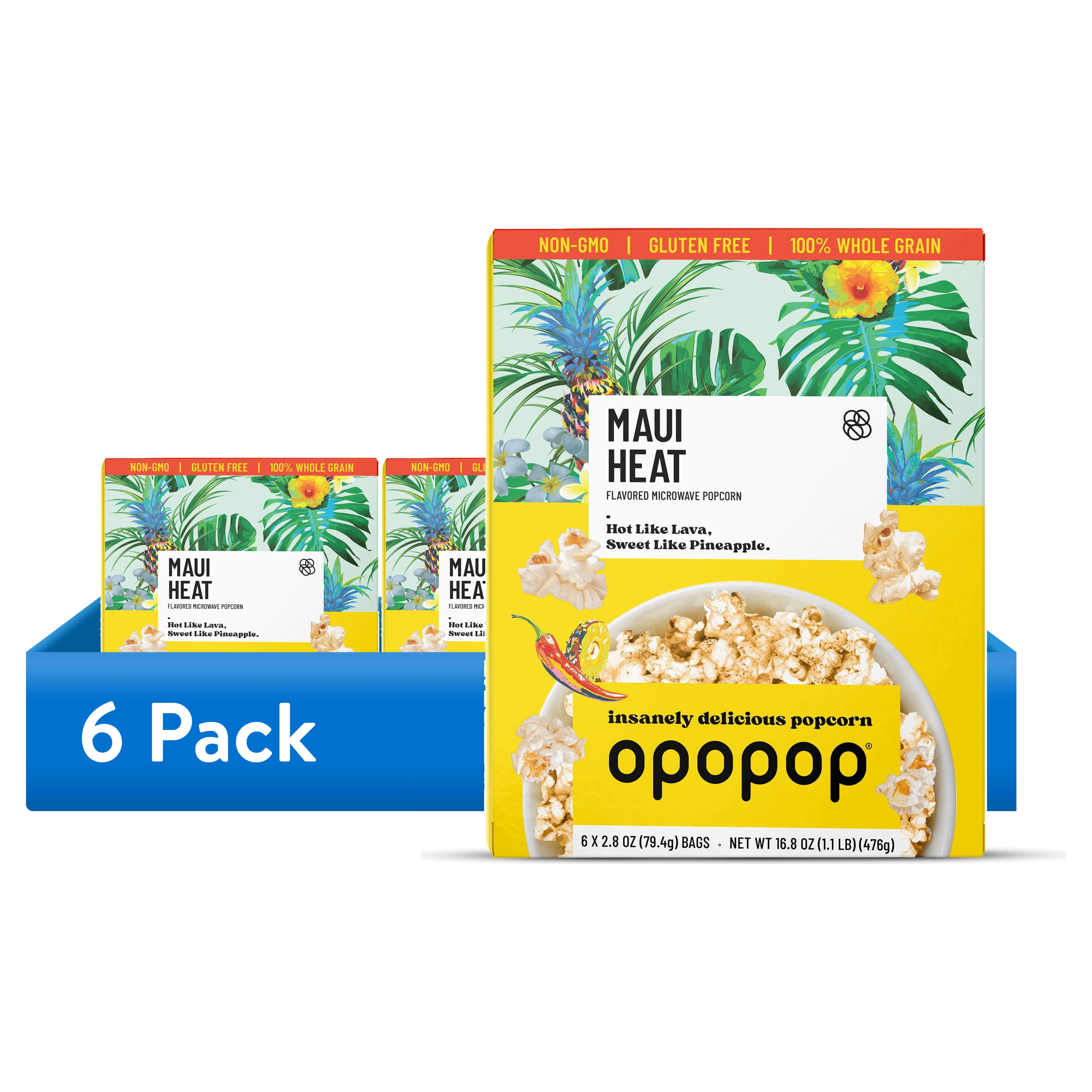 (6 pack) Opopop Microwave Popcorn Maui Heat Flavor 2.8oz/6ct
