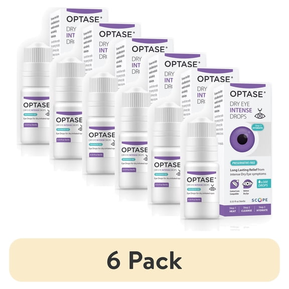 (6 pack) Optase Dry Eye Intense Drops, 0.33 fl oz, Eye Lubricant Provides Protection for  Moderate To Severe Dry Eye Symptoms