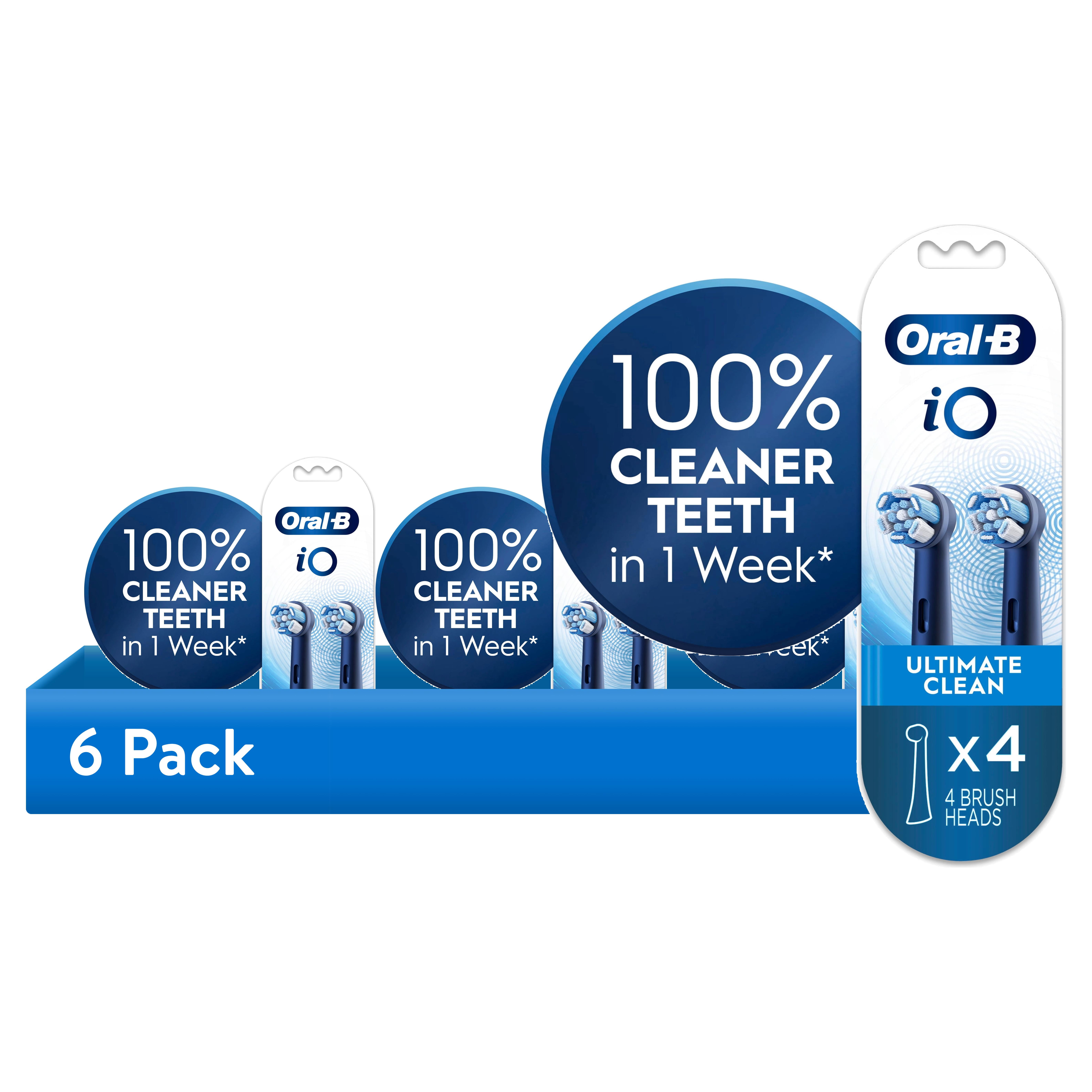 6 pack) Oral-B iO Toothbrush Heads, Ultimate Clean Replacement