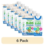 6 pack Orgain Organic Kids Nutritional Dairy Protein Shakes, Vanilla, 8.25 Fl Oz, Pack of 4