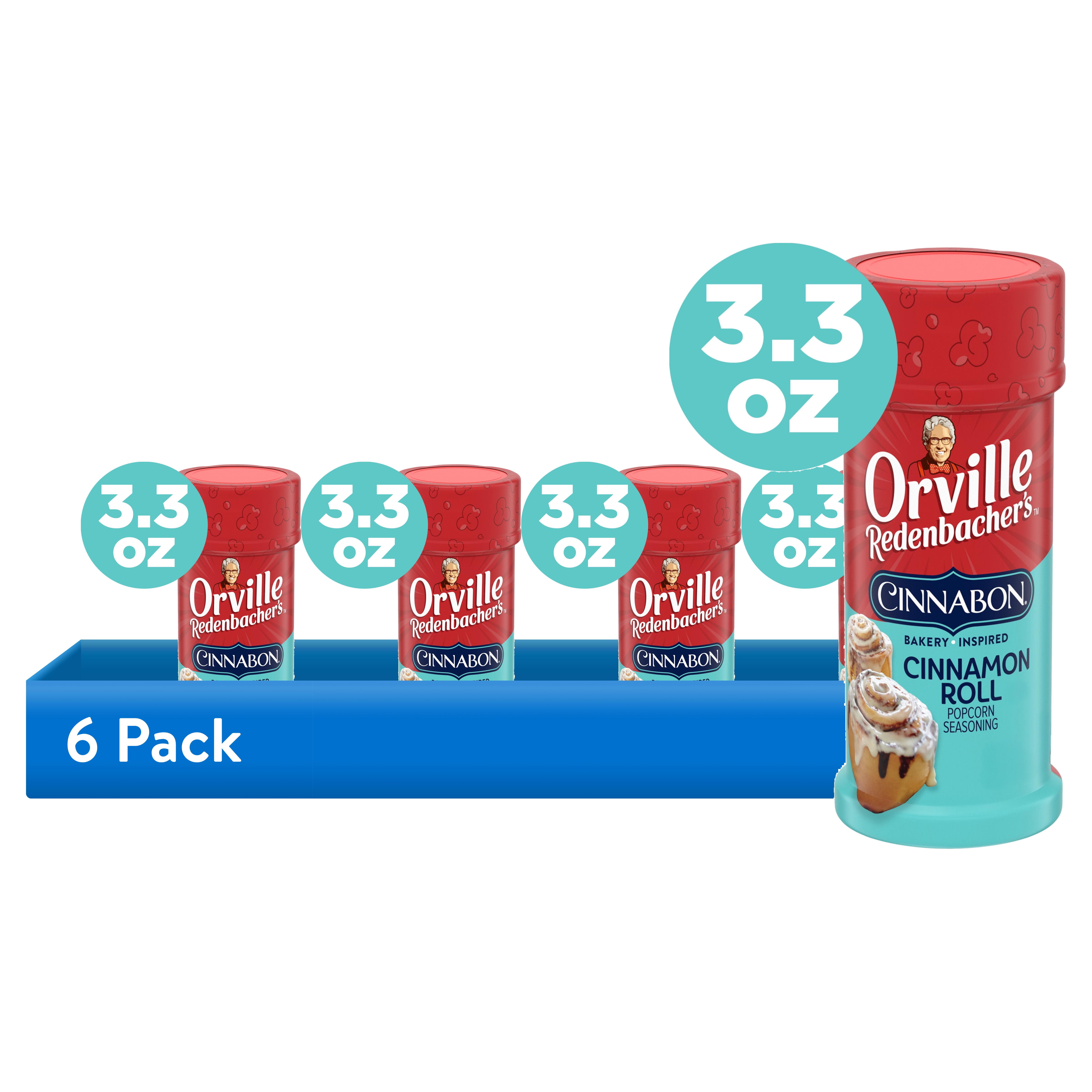 (6 pack) Orville Redenbacher's Cinnabon Bakery Inspired Cinnamon Roll Flavored Popcorn Seasoning, 3.3 oz.