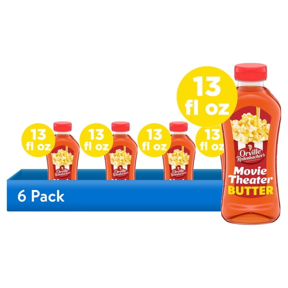 (6 pack) Orville Redenbacher's Movie Theater Butter Flavored Topping Oil, 13 fl oz.