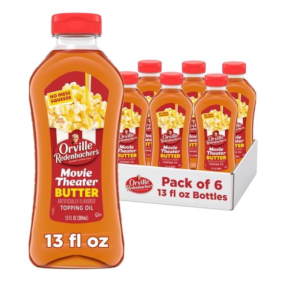 (6 pack) Orville Redenbacher's Movie Theater Butter Flavored Topping Oil, 13 fl oz.