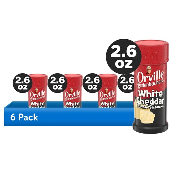 (6 pack) Orville Redenbacher's White Cheddar Flavored Popcorn Seasoning, 2.6 oz.