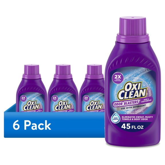 (6 pack) OxiClean Odor Blasters Odor and Stain Remover Liquid Laundry Additive, 45 fl oz