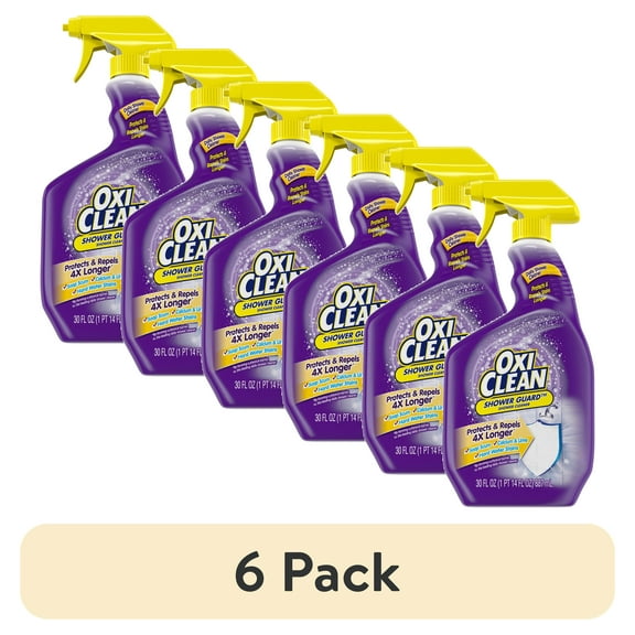 (6 pack) OxiClean Shower Guard Daily Shower Cleaner, Protects & Repels Bathroom Stains, Spray Bottle, 30oz