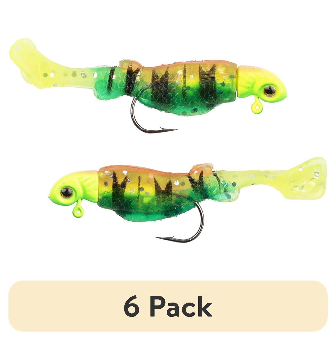 (6 pack) Ozark Trail 1/8 oz Rigged Panfish Minnow Fishing Lures, Firetiger, 2-Pack