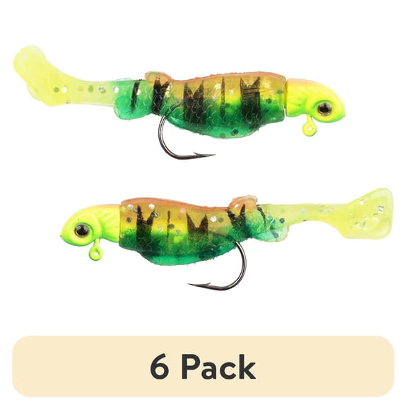 (6 pack) Ozark Trail 1/8 oz Rigged Panfish Minnow Fishing Lures, Firetiger, 2-Pack