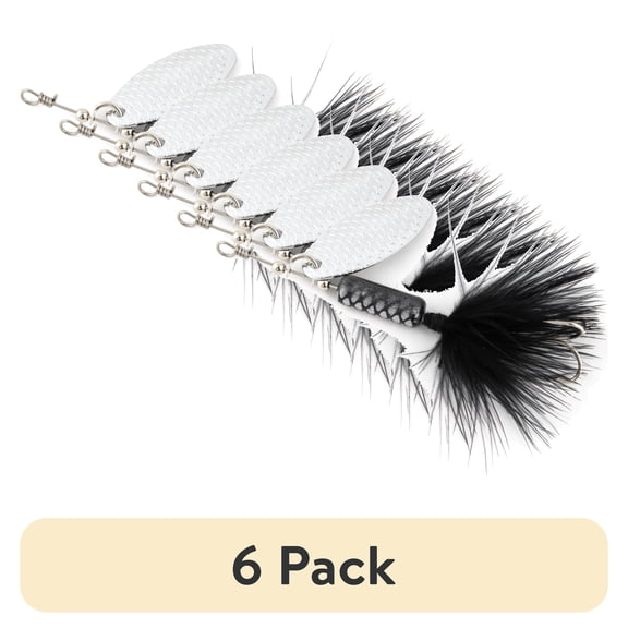 (6 pack) Ozark Trail Inline Spinner Fishing Lure 1/8 oz. – Black