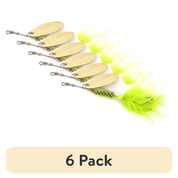 (6 pack) Ozark Trail 1/8 oz Silver Inline Spinner Fishing Lure for Bass and Trout