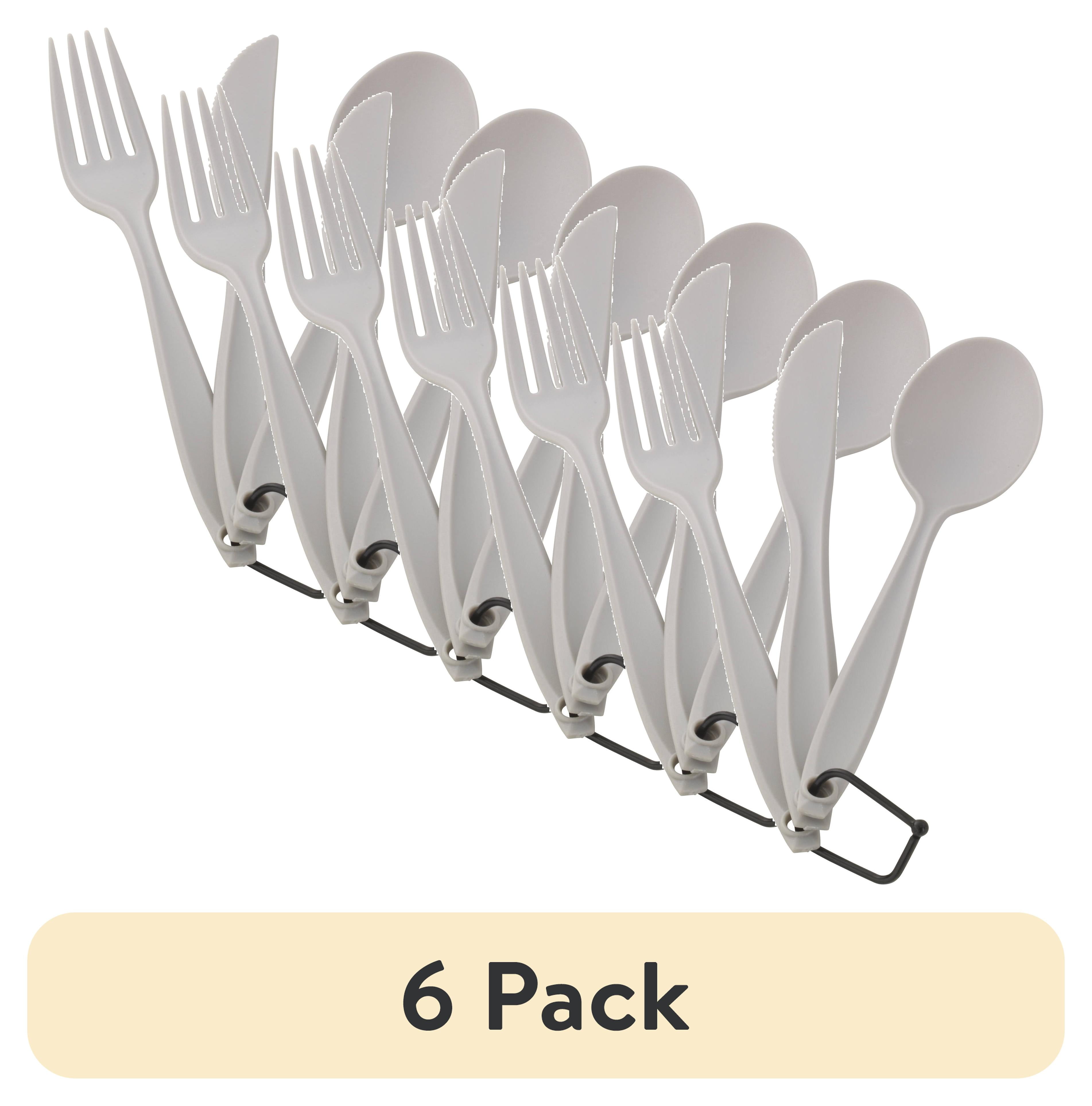 6 pack) Ozark Trail 3-piece Sturdy Polystyrene Spoon, Fork and