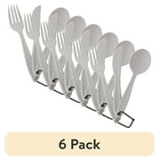 (6 pack) Ozark Trail 3-Piece Polystyrene Spoon, Fork and Knife Flatware Set