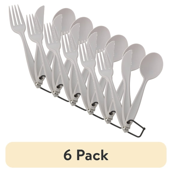 (6 pack) Ozark Trail 3-Piece Polystyrene Spoon, Fork and Knife Flatware Set