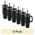 thumbnail image 1 of (6 pack) Ozark Trail 40 oz Stainless Steel Insulated Tumbler with Handle, Black, 1 of 19