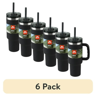(6 pack) Ozark Trail 40 oz Vacuum Insulated Stainless Steel Tumbler Black