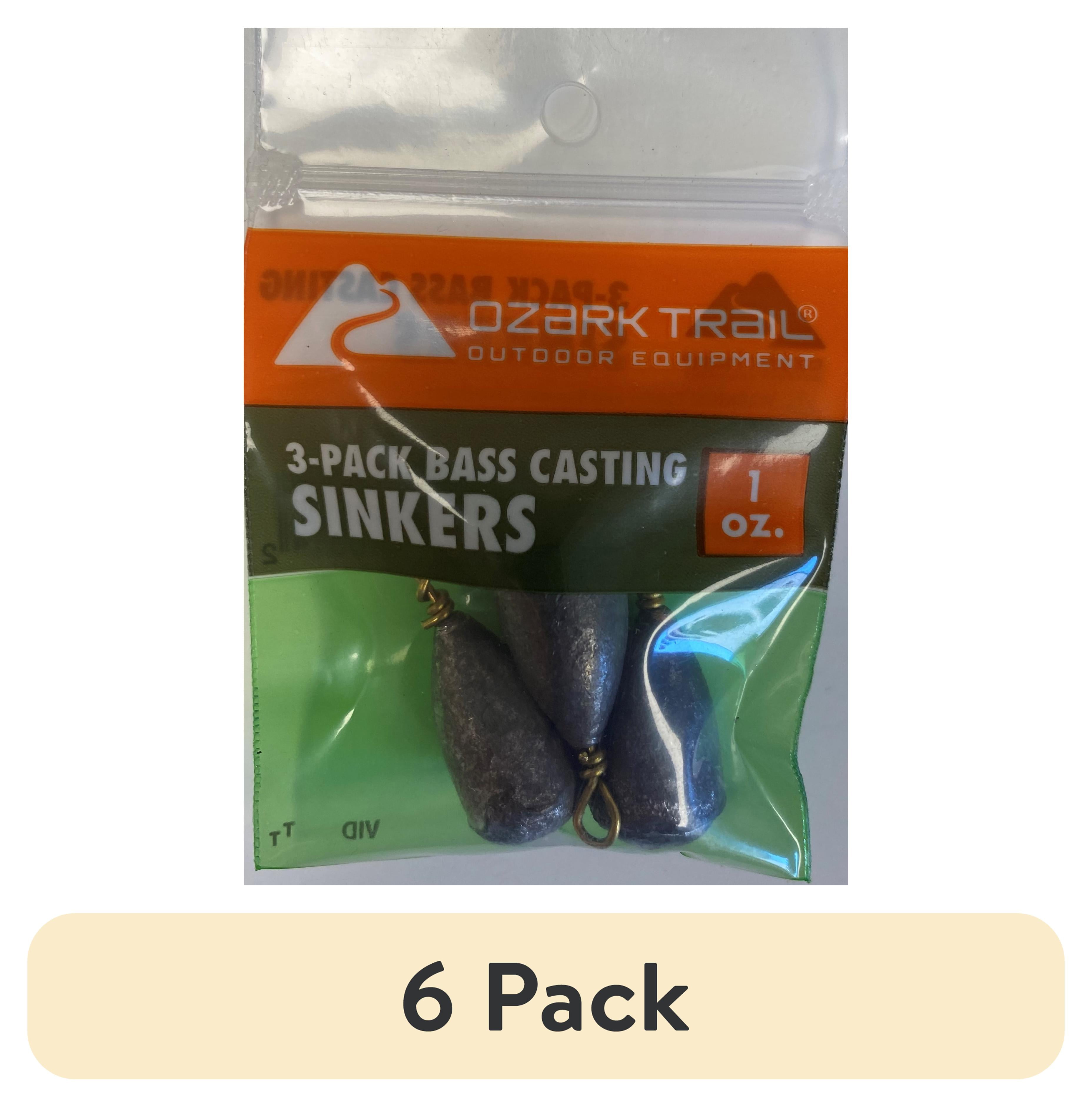 (6 pack) OZARK TRAIL BASS CASTING SINKER 1oz