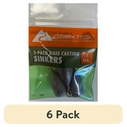 (6 pack) Ozark Trail 3 Count Teardrop lead Casting Sinker 1 oz