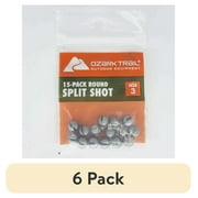 (6 pack) Ozark Trail Round Split Shot Size 3, Fishing Lead Weights, Product Size 0.31x0.35in