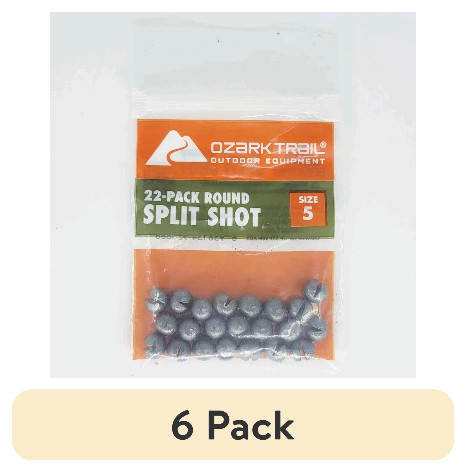(6 pack) Ozark Trail Round Split Shot Size 5, Fishing Lead Weight, Product Size 0.65x0.75cm