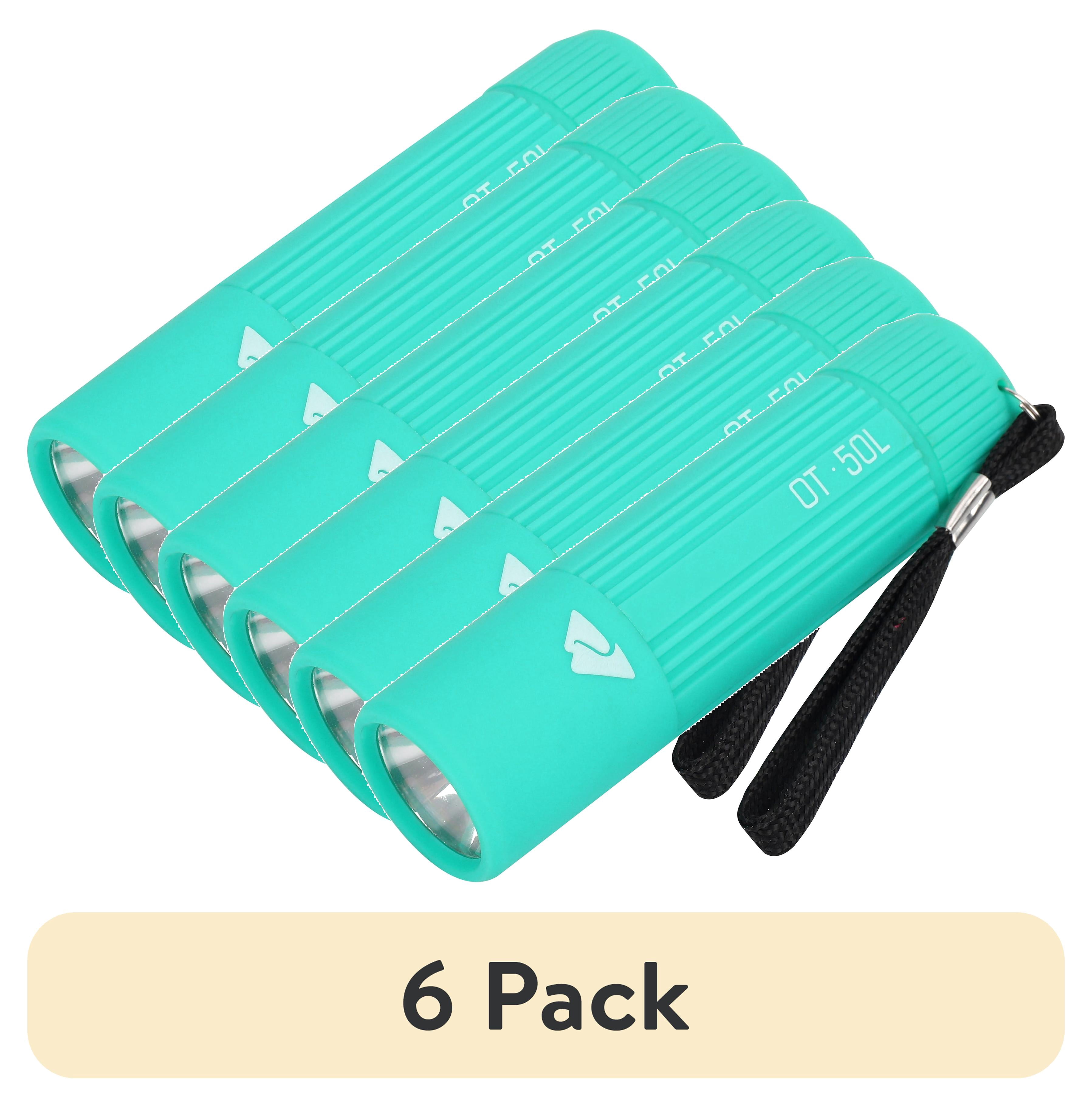 (6 pack) Ozark Trail Single Mini LED Flashlight, 50 Lumens, Handheld, 3 AAA Batteries, Teal