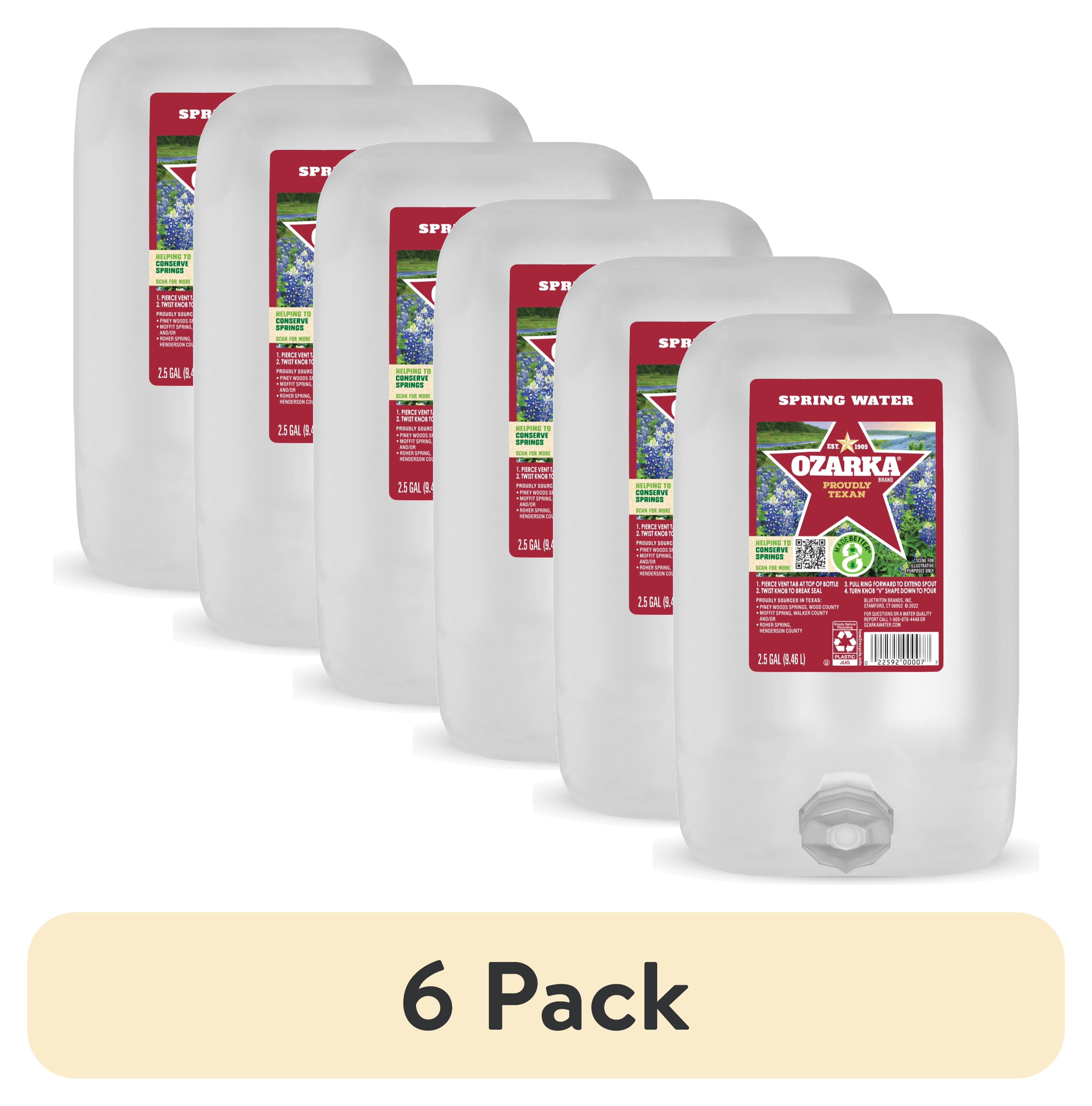 (6 pack) Ozarka Texas Spring Water, 2.5 Gal, Single Plastic Jug