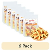 (6 pack) PAWUP Dog Treats Chicken Wrapped Pumpkin Biscuits, Gluten Free, w/Taurine Low Fat Healthy Chewy Training Treats, 10.6oz