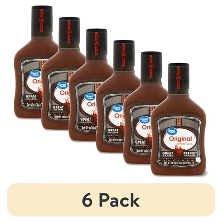 (6 pack) Great Value Original BBQ Sauce, 18 oz Bottle, 1 Count