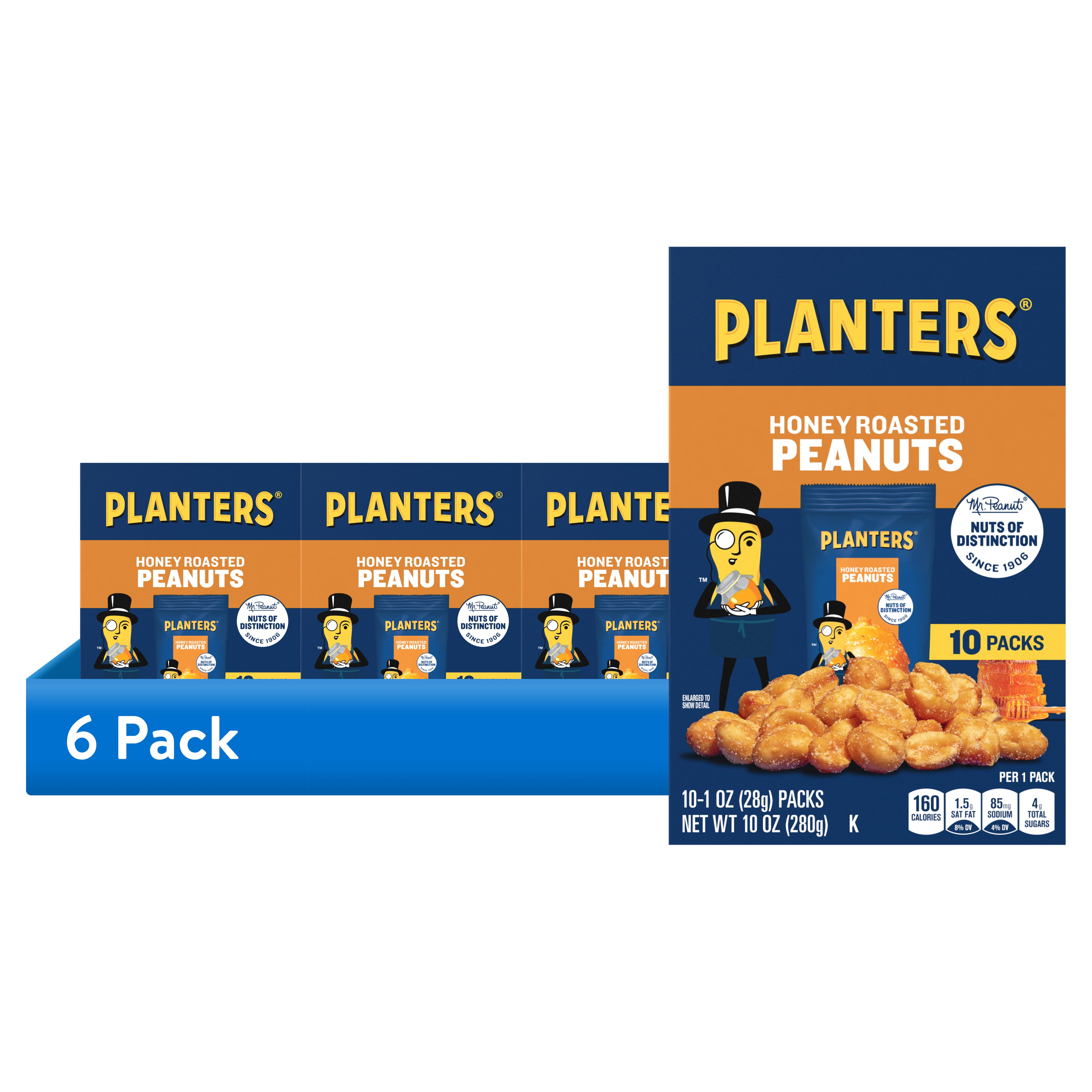 (6 pack) PLANTERS Honey Roasted Peanuts 10