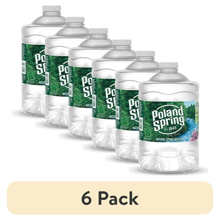 (6 pack) Poland Spring Maine Spring Water, 3 Liter, Single Jug