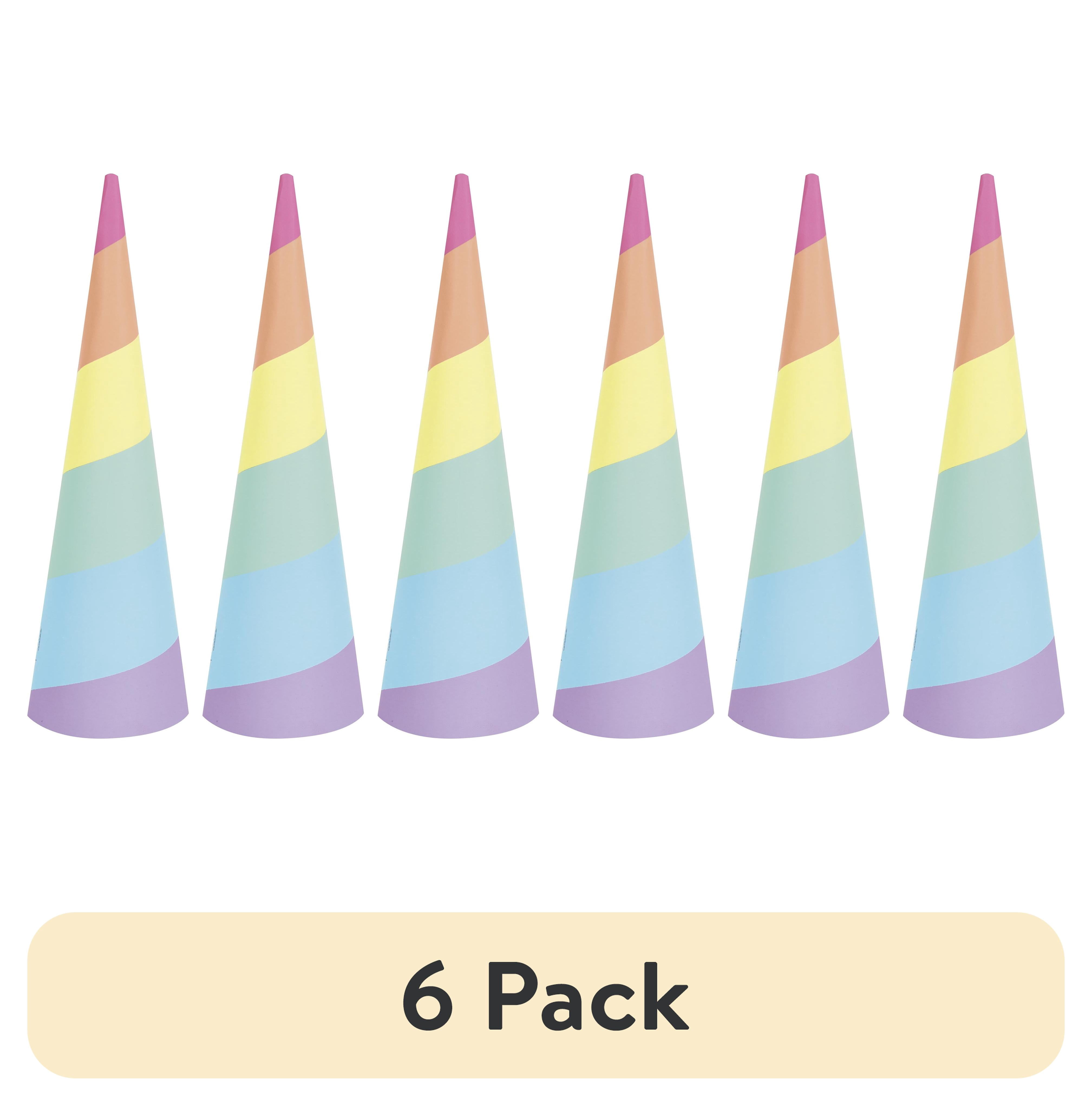 (6 pack) Way to Celebrate! Multicolor Dreamy Unicorn Paper Party Hats, 4ct