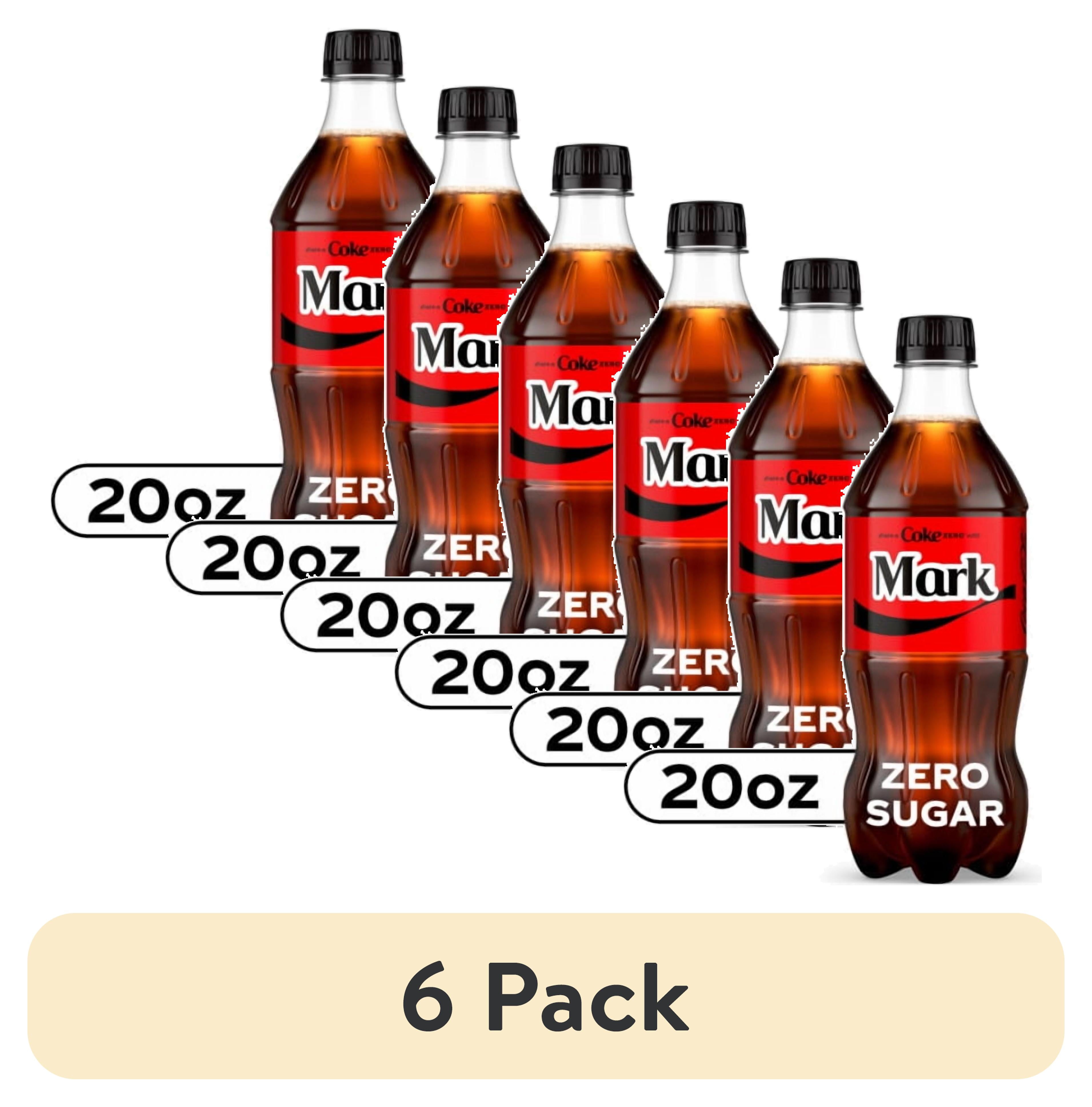 (6 pack) Pack of 2 - Coca-Cola Zero Sugar Soda Bottle 20 fl oz