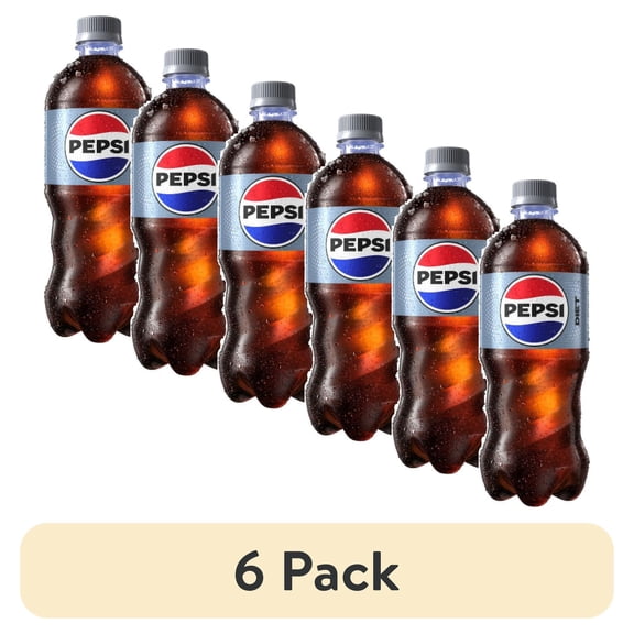 (6 pack) Pack of 2 - Diet Pepsi Cola Soda Bottle 20 fl oz