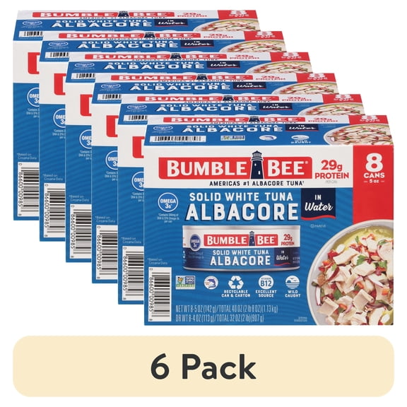 (6 pack) (Pack of 8) Bumble Bee Solid White Albacore Tuna in Water, 5 oz cans