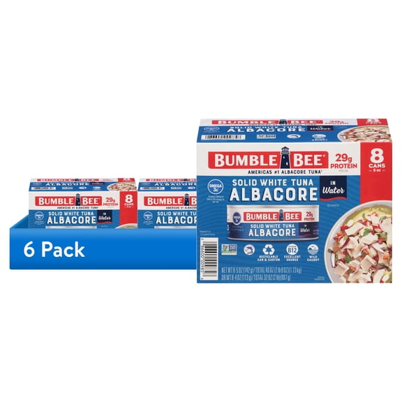 (6 pack) (Pack of 8) Bumble Bee Solid White Albacore Tuna in Water, 5 oz cans