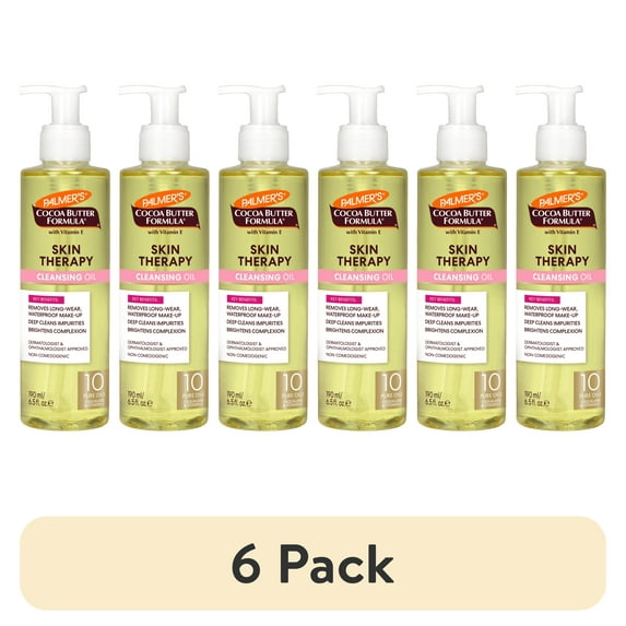 (6 pack) Palmer's Cocoa Butter Formula Skin Therapy Cleansing Oil for Face and Body, Rosehip Fragrance, 6.5 fl. oz.