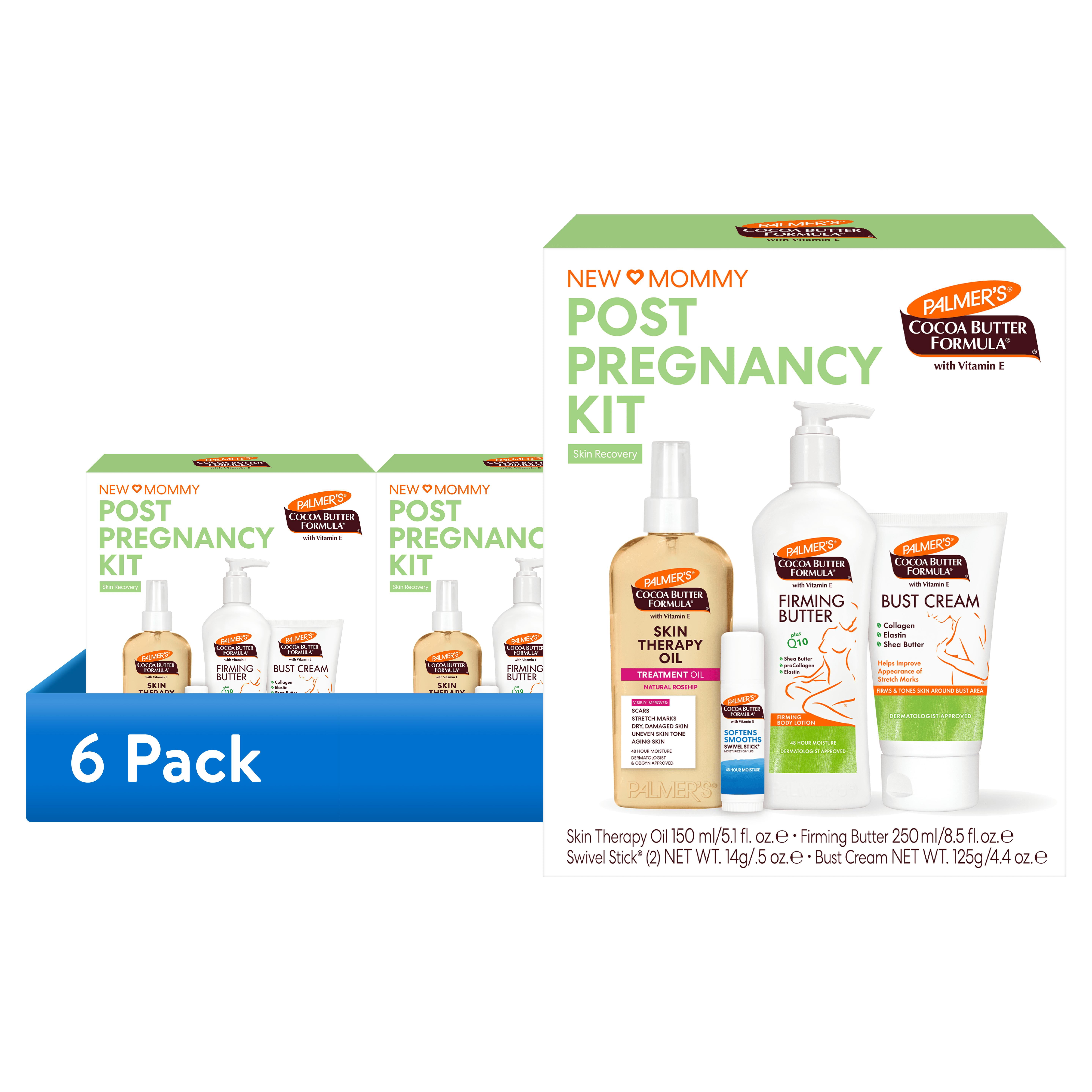 (6 pack) Palmer's Cocoa Butter Pregnancy Recovery Kit for Firming, Stretch Marks, and Scars