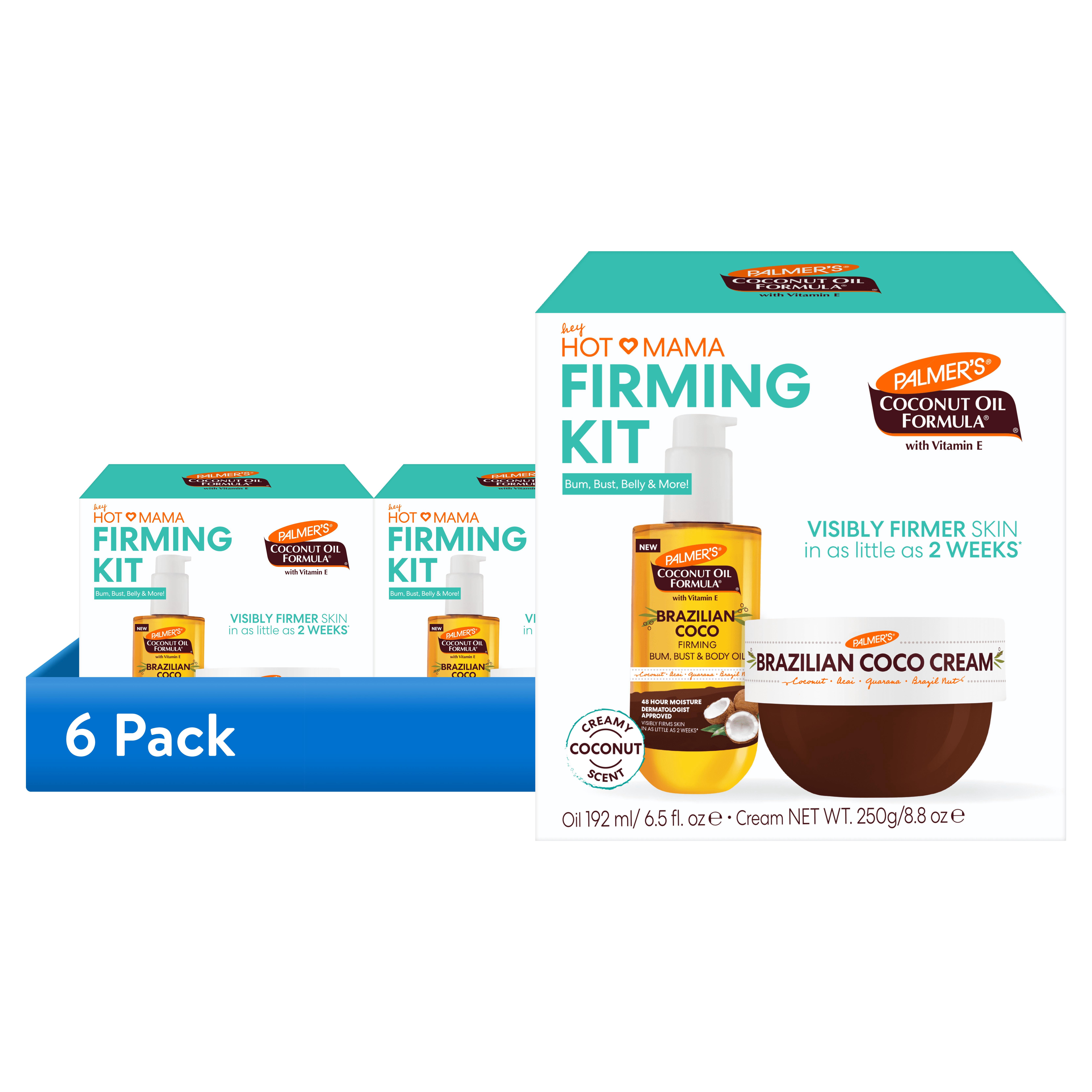 (6 pack) Palmer’s Coconut Oil Formula Hot Mama Skin Firming Kit for Your bum, bust, belly, & more