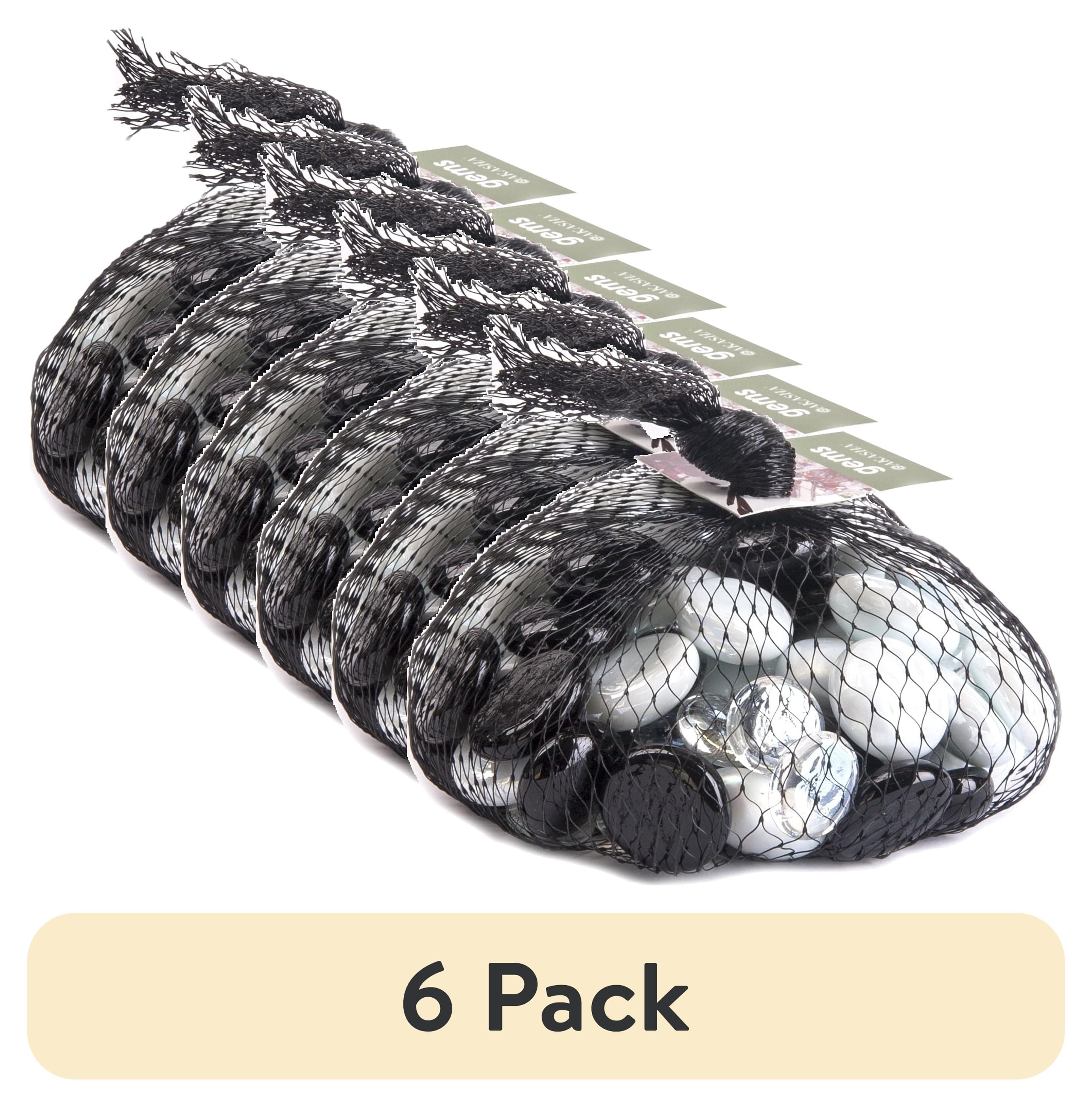 (6 pack) Panacea Products Decorative Black & White Glass Gems 12 oz. Bag