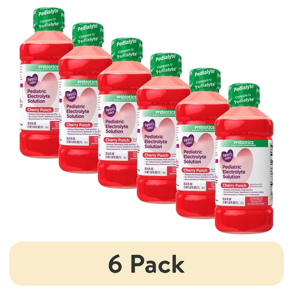 (6 pack) Parent's Choice Electrolyte Solution, Cherry Punch, 33.8 fl oz