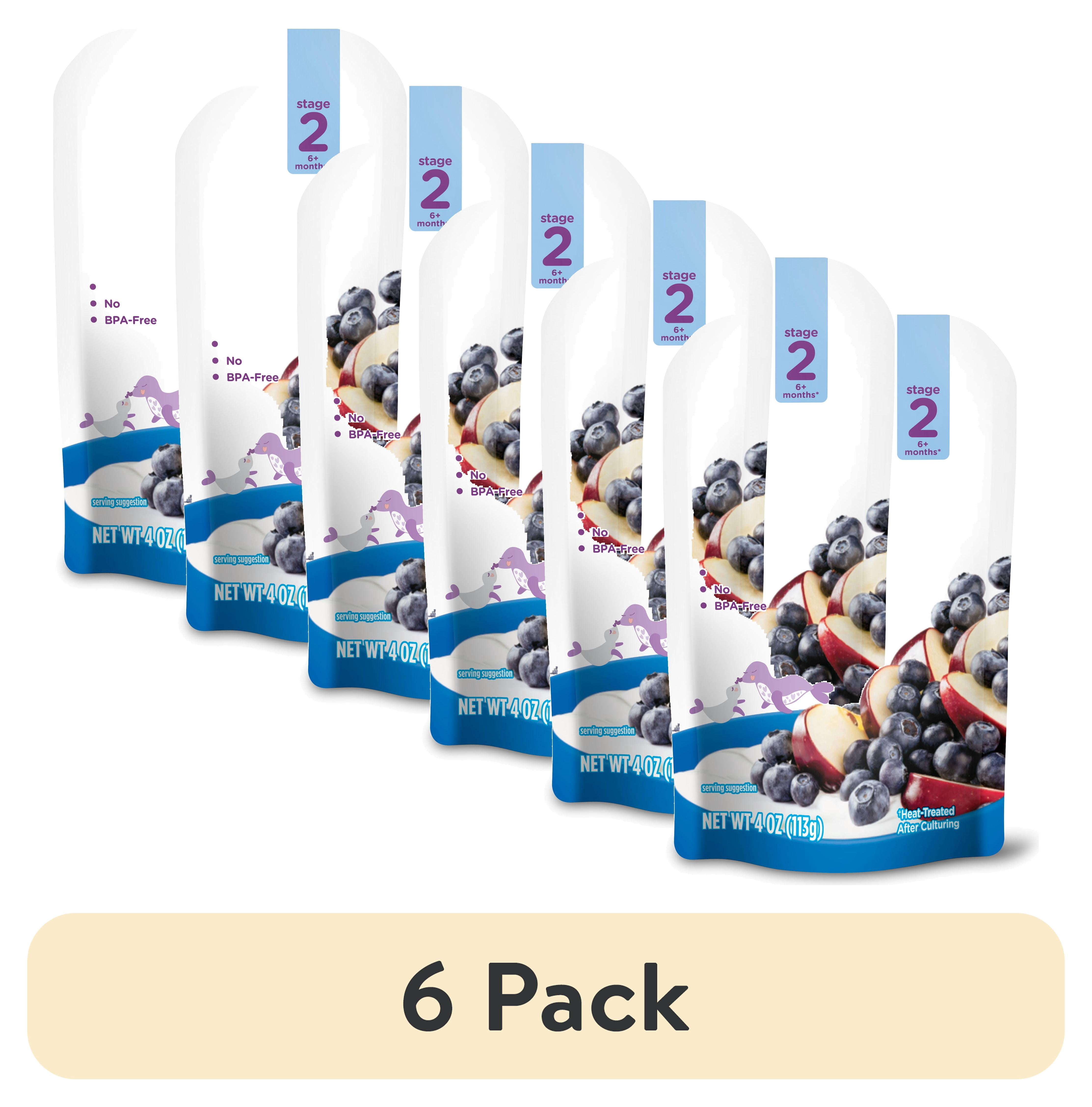 (6 pack) Parent's Choice Blueberry Smoothie Fruit Puree & Yogurt, 4 oz