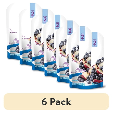 (6 pack) Parent's Choice Trans Fat-Free 2nd Baby Food Blueberry Smoothie, 1 Pouch