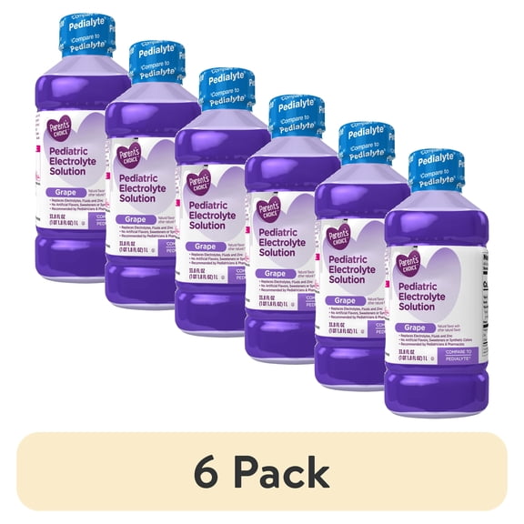 (6 pack) Parent's Choice Electrolyte Solution, Grape, 1 Liter