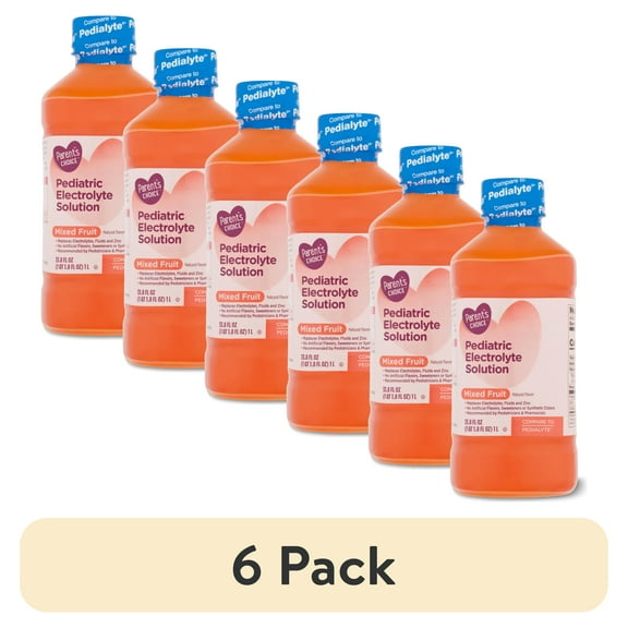 (6 pack) Parent's Choice Electrolyte Solution, Mixed Fruit, 1 Liter