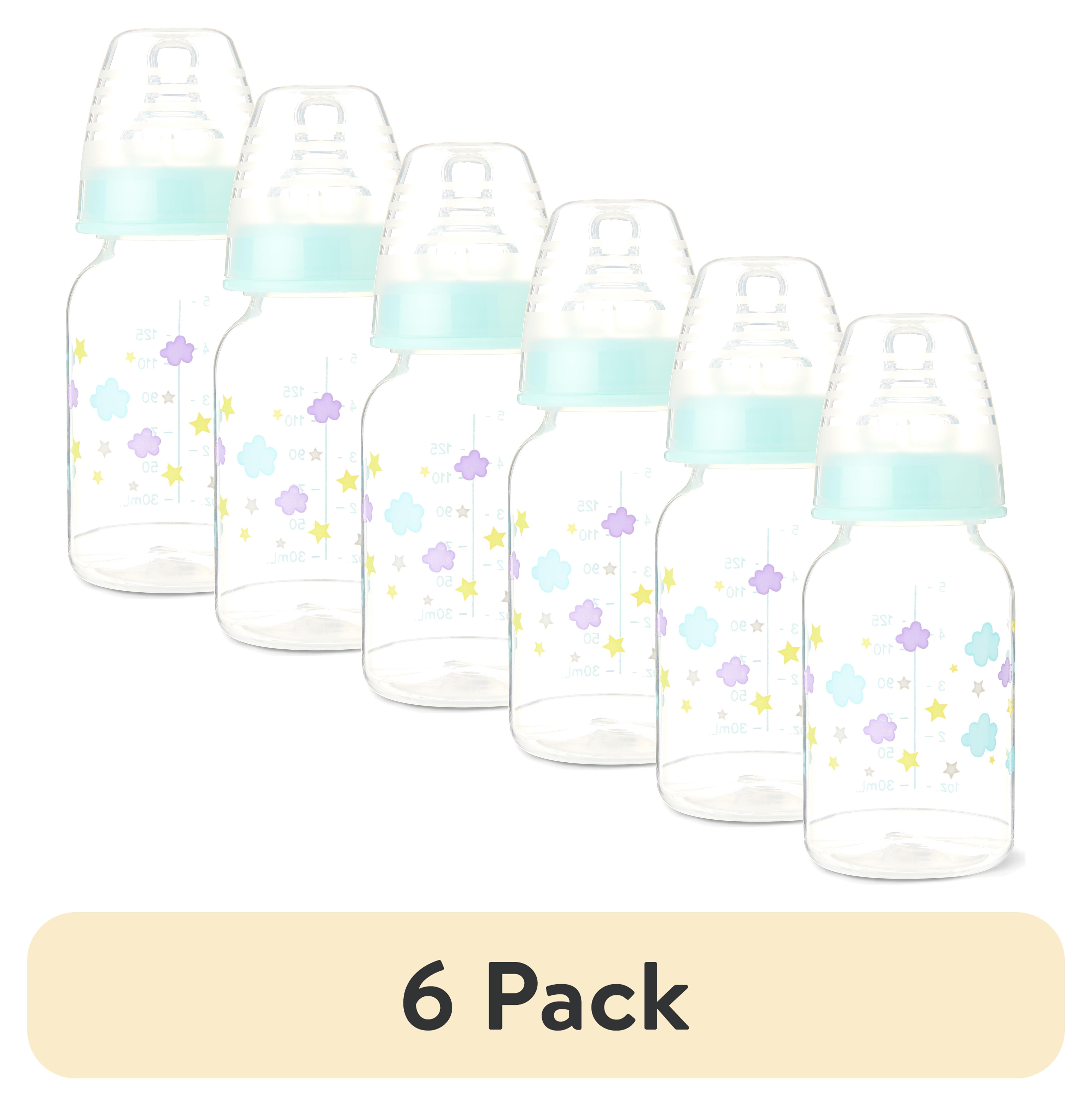 (6 pack) Parent's Choice Standard Neck Baby Bottle, Newborn, Unisex, Multicolor, 5 fl oz