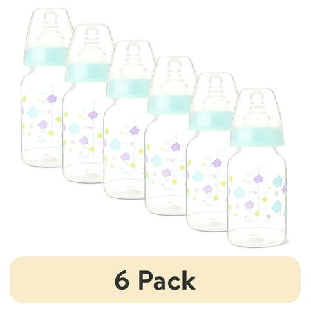 (6 pack) Parent's Choice Standard Neck Baby Bottle, 5 fl oz, Newborn 0 Month & Up, Multicolor, Unisex